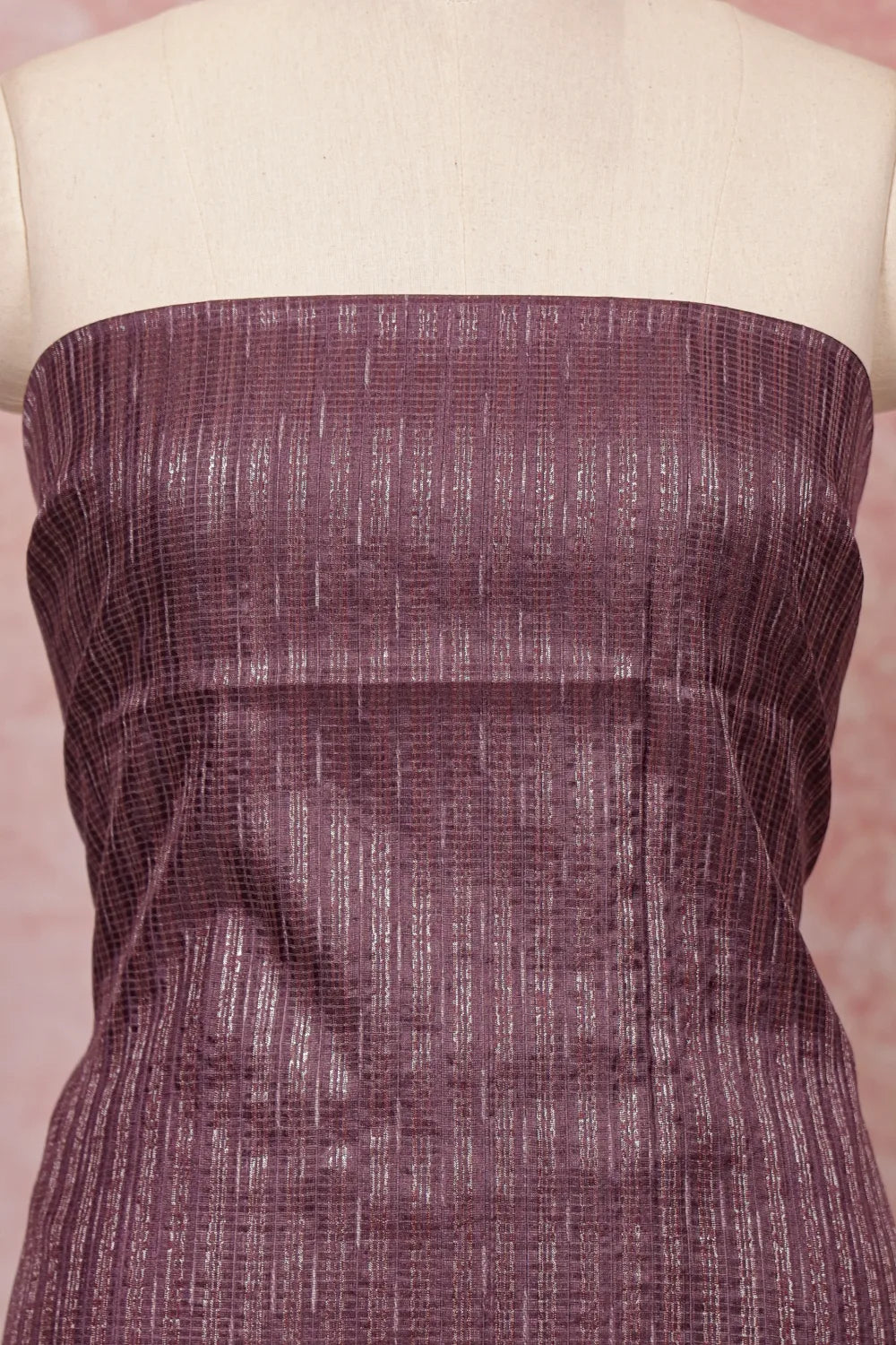 Lavender Tussar Lines Unstitched Churidhar Material - Seematti
