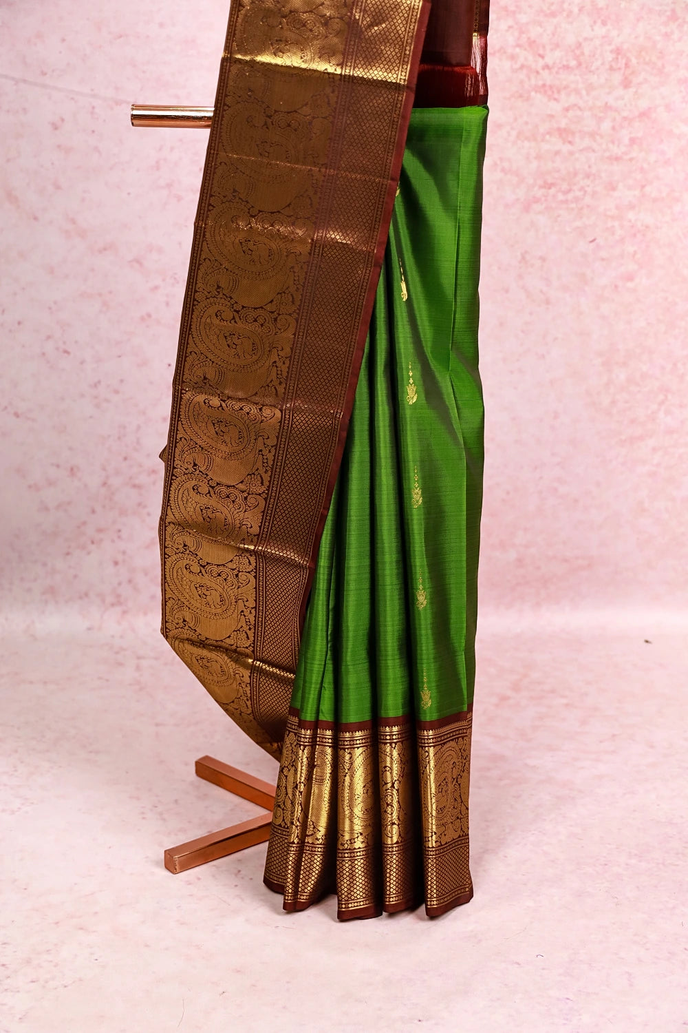 Leaf Green Kancheepuram Silk Saree