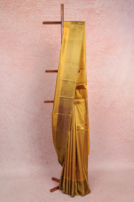 Lemon Yellow Kancheepuram Silk Saree