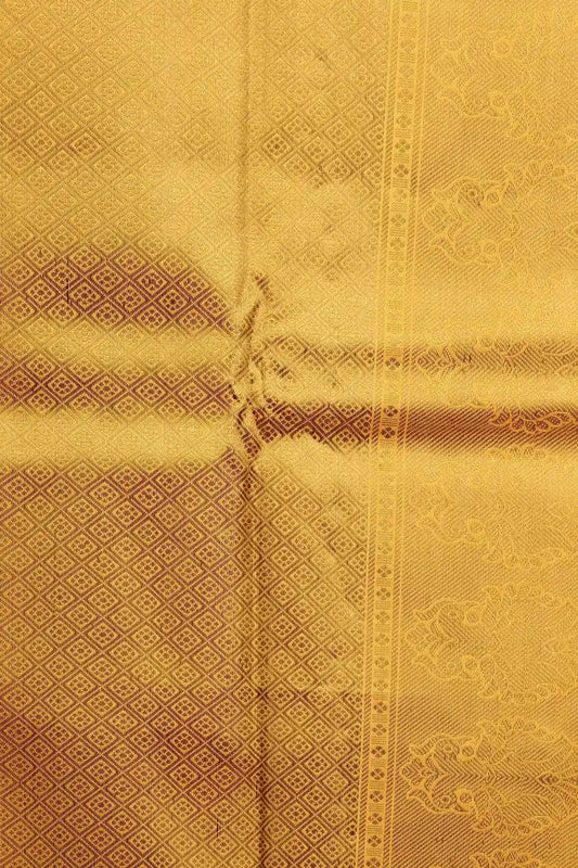 Lemon Yellow Kancheepuram Silk Saree