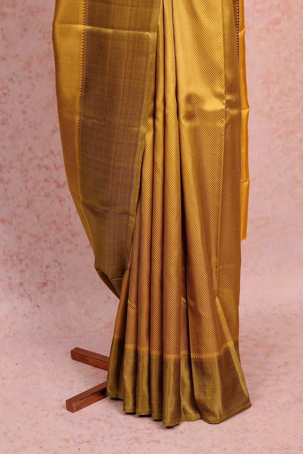 Lemon Yellow Kancheepuram Silk Saree