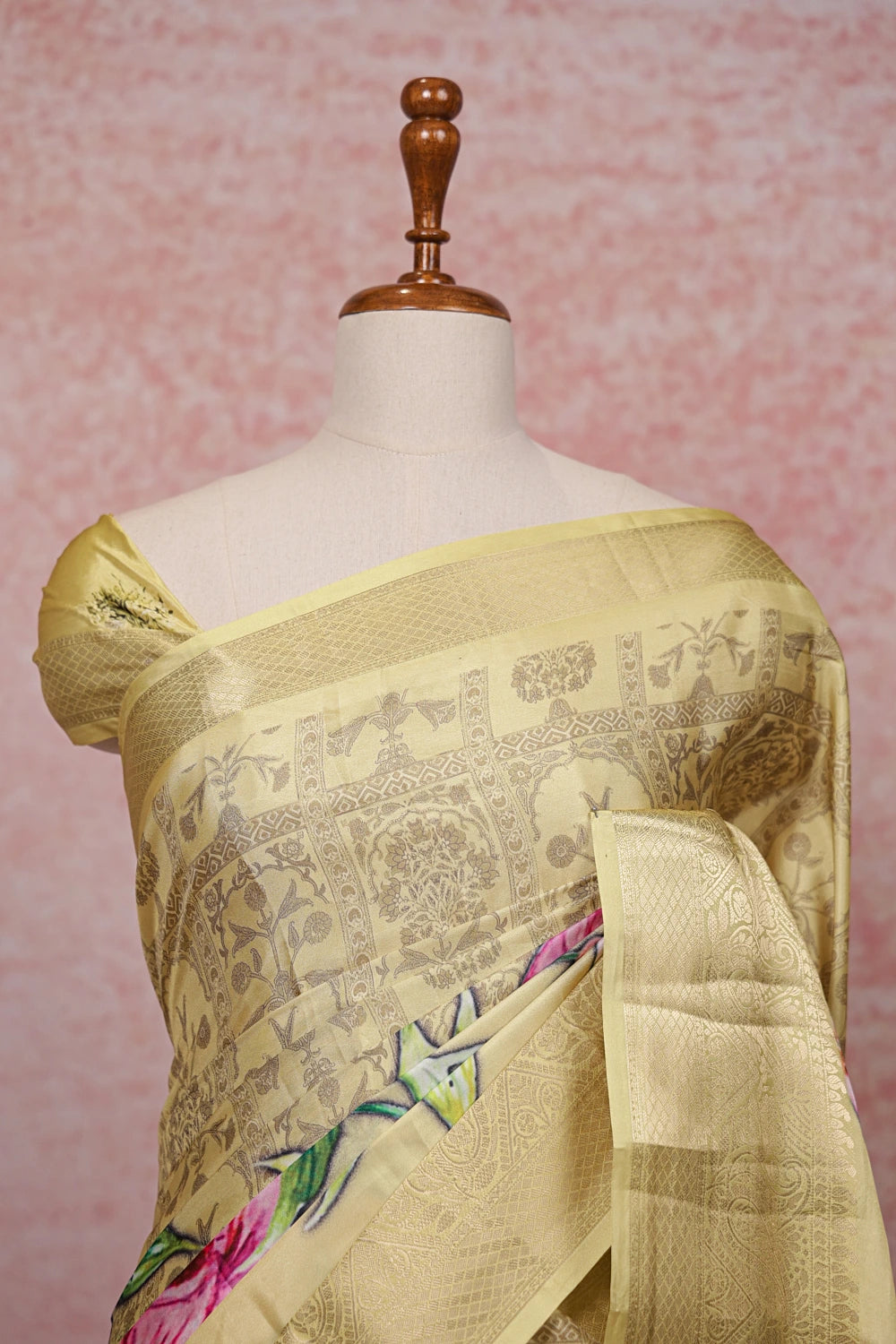 Lemon Yellow Semi Silk Saree - Seematti