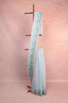 Light Blue Linen Cotton Saree
