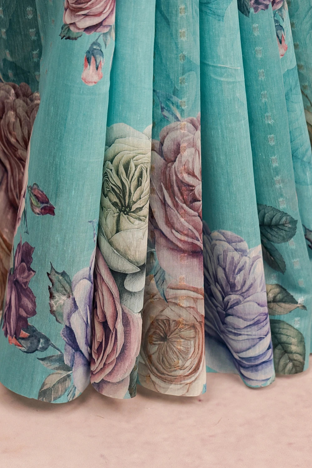 Light Blue Semi Linen Saree