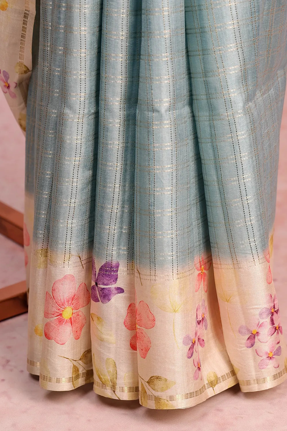 Light Blue Semi Silk Saree