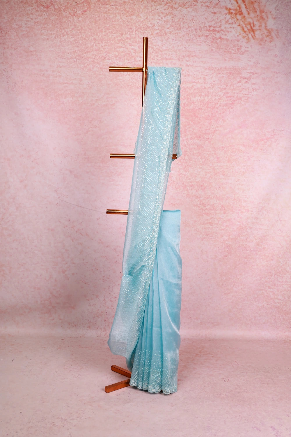Light Blue Tissue Organza Saree