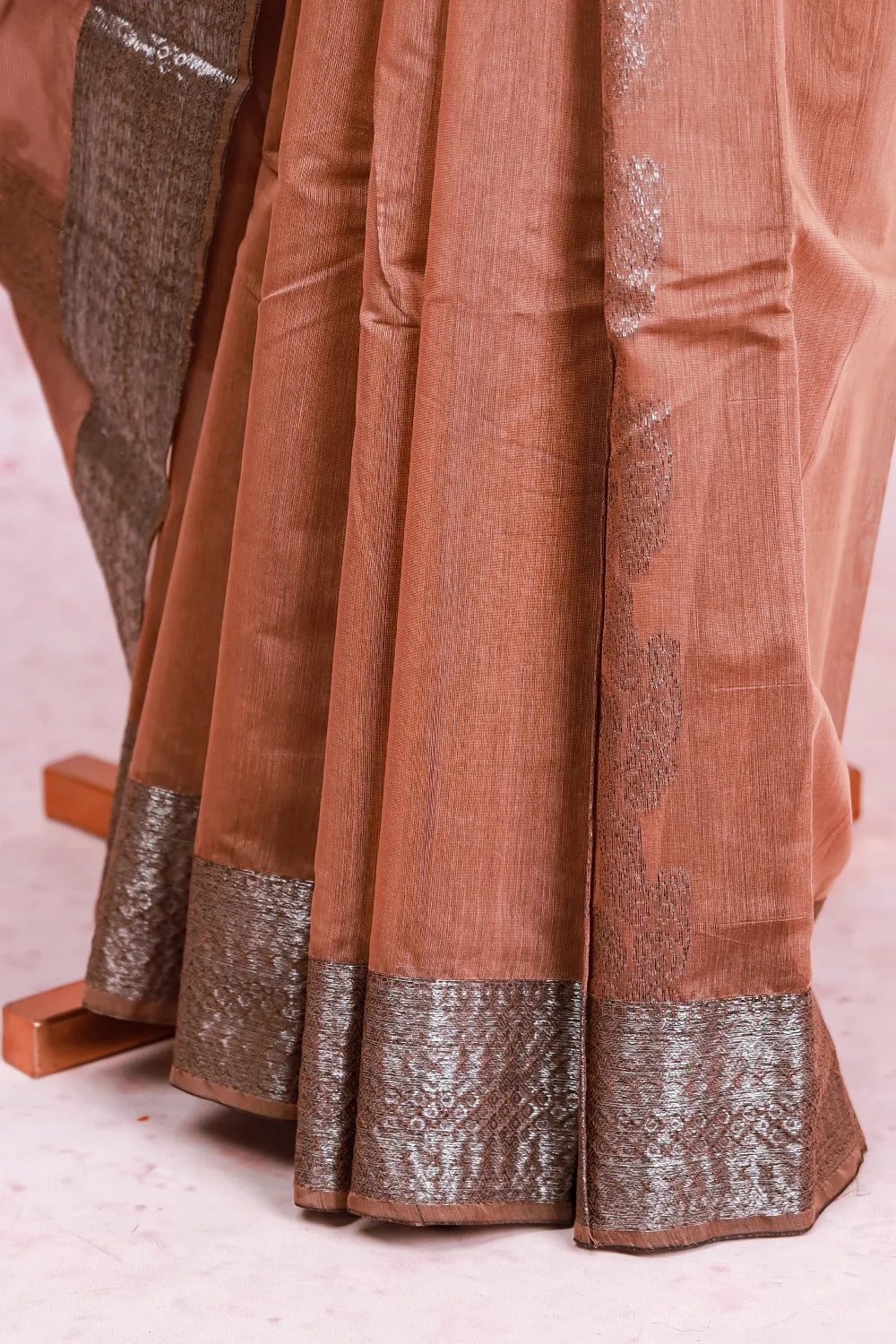 Light Brown Cotton Silk Saree