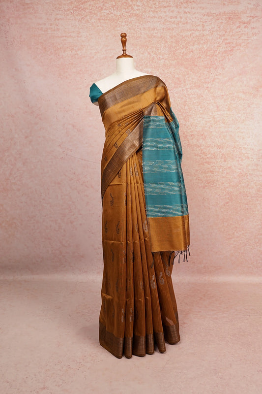 Light Brown Semi Tussar Saree