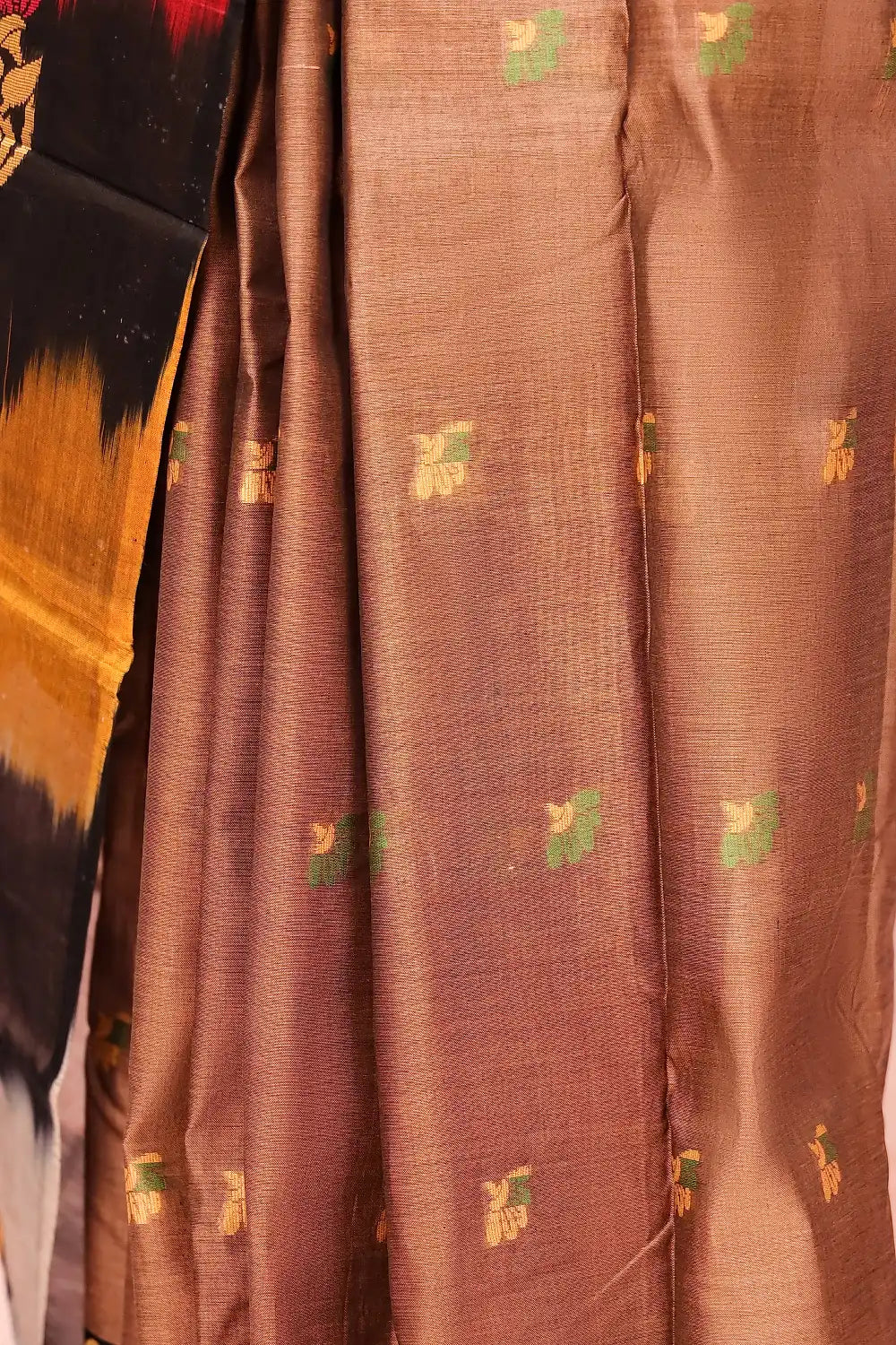 Light Chocolate Brown Cotton  Saree
