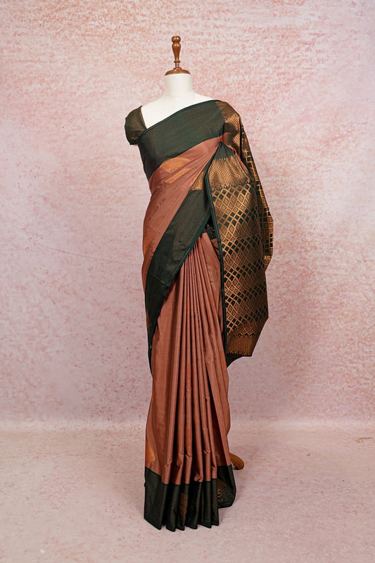 Light Chocolate Color Semi Silk Saree - Seematti