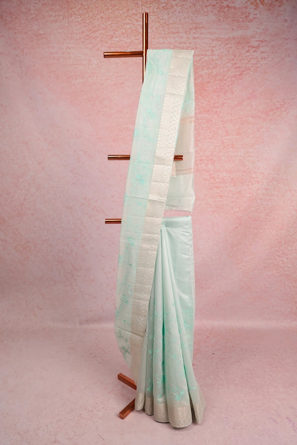 Light Green Cotton Silk Saree