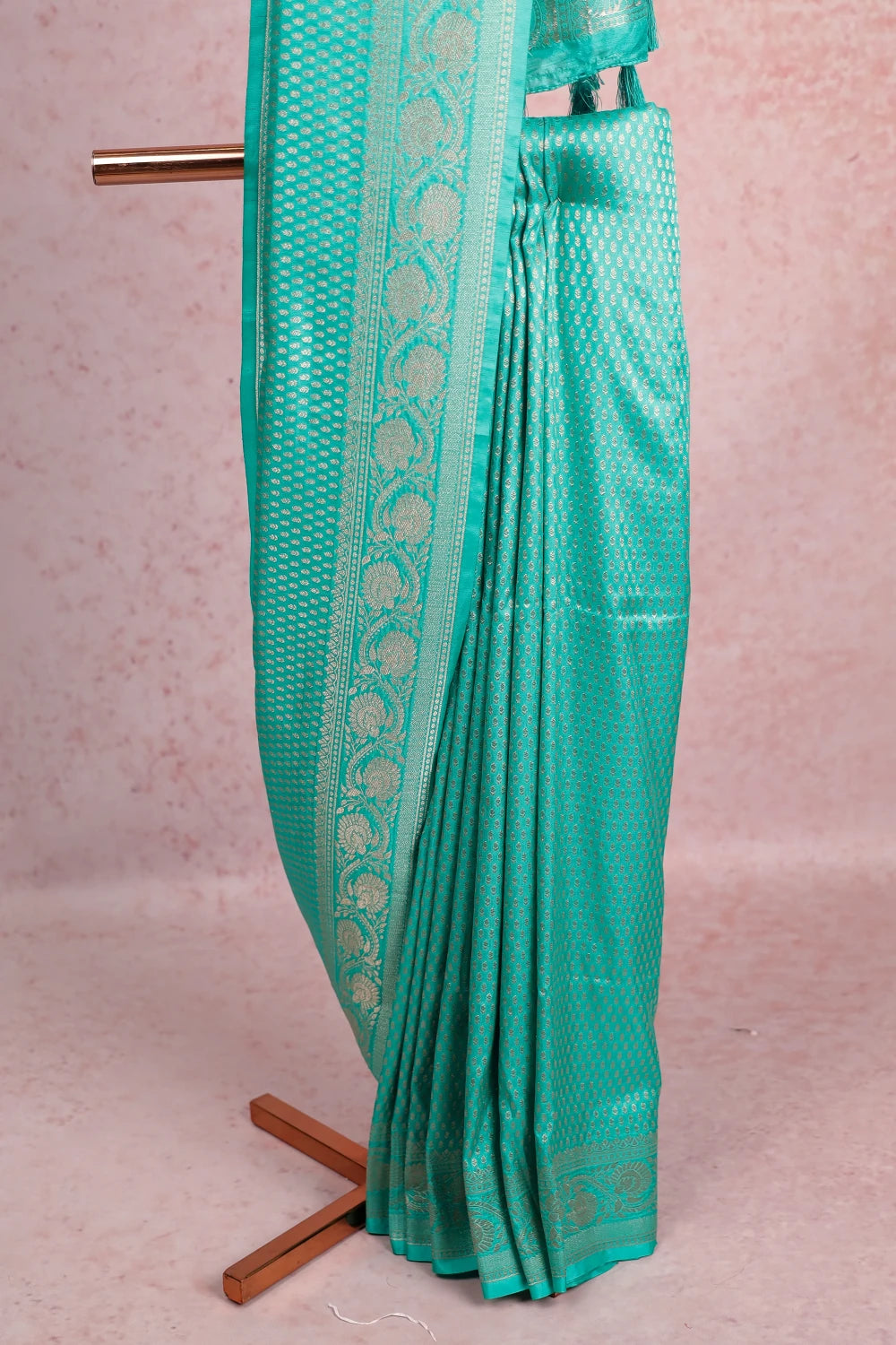 Light Green Jute Banarasi  Saree