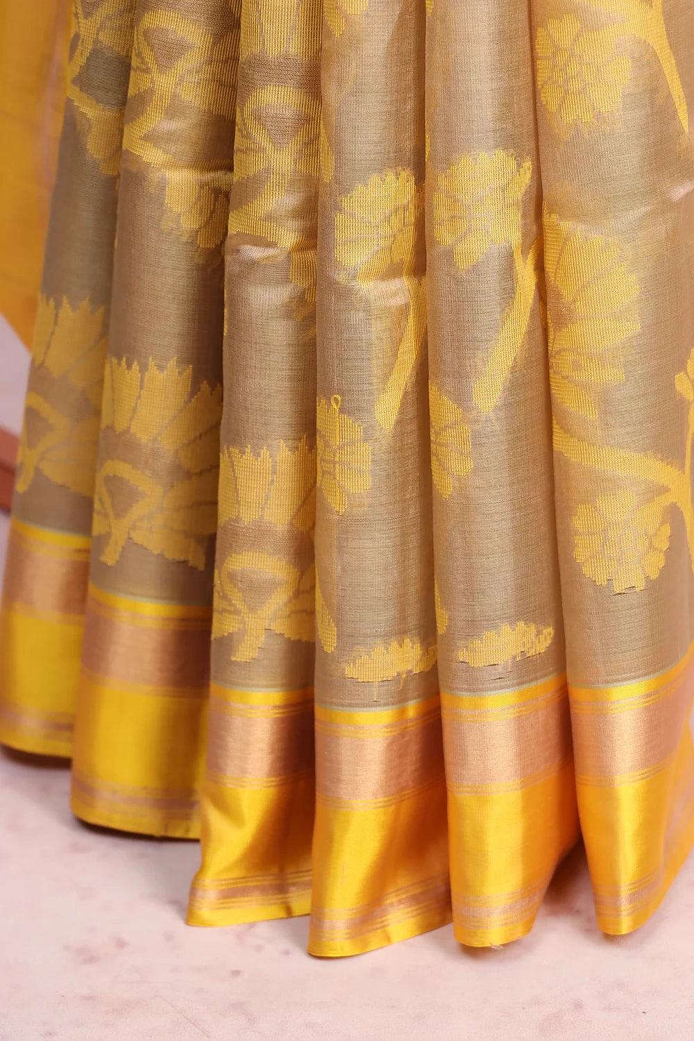Light Green Jute Cotton Saree