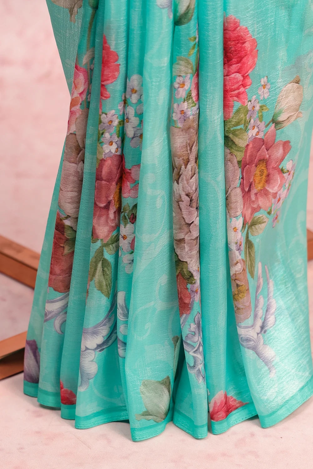 Light Green Semi Organza Saree