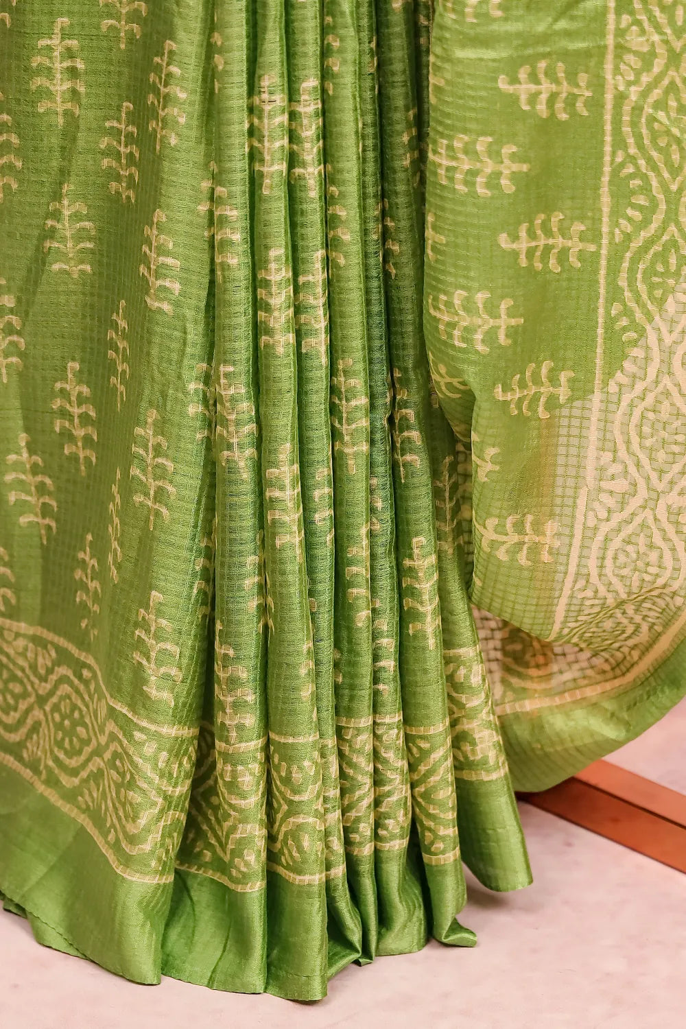 Light Green Semi Silk Saree
