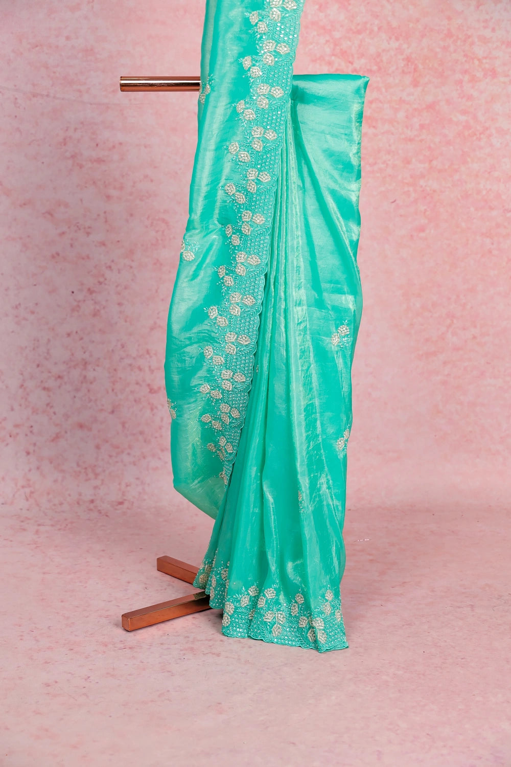 Light Green Tissue Organza Saree