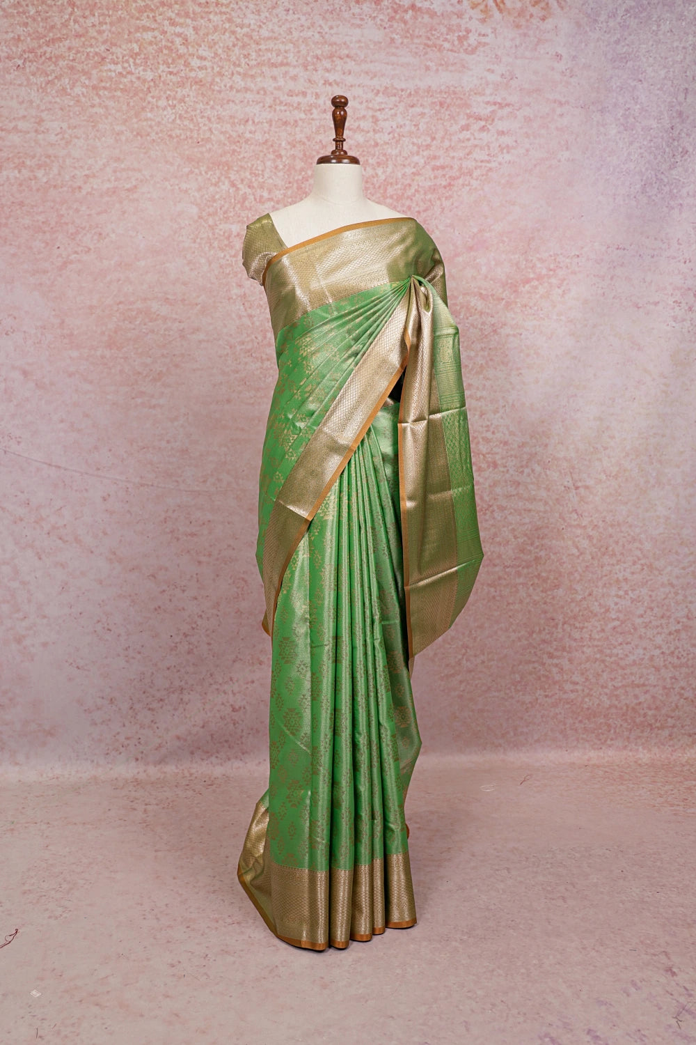 Light Green Tissue Silk Saree - Seematti