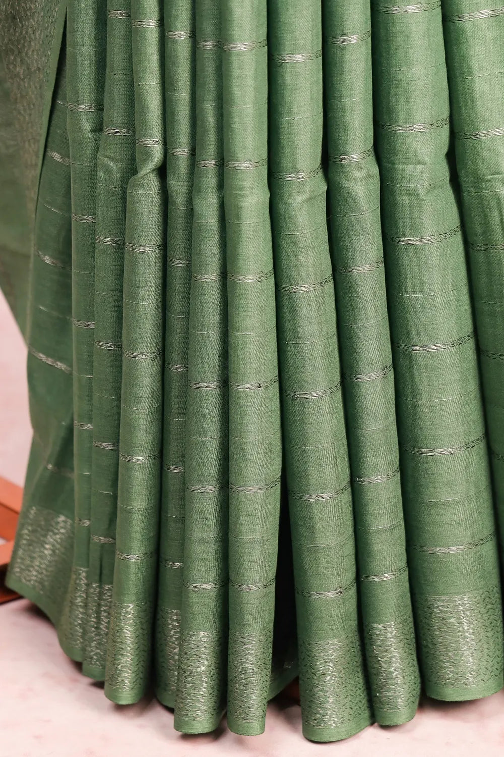 Light Green Tussar Silk Saree