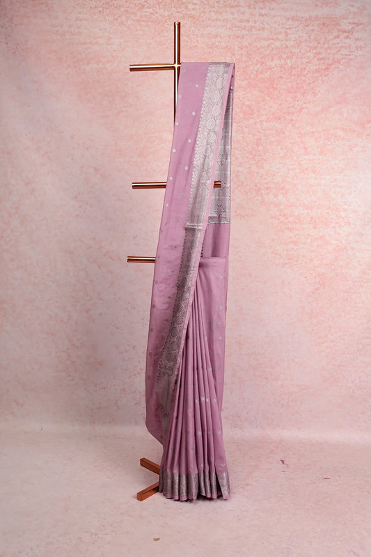 Light Lavender Georgette Chiffon Saree