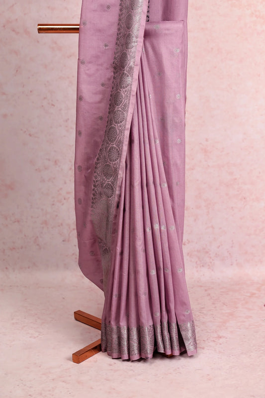 Light Lavender Georgette Chiffon Saree
