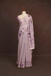 Light Lavender Semi Chanderi Saree