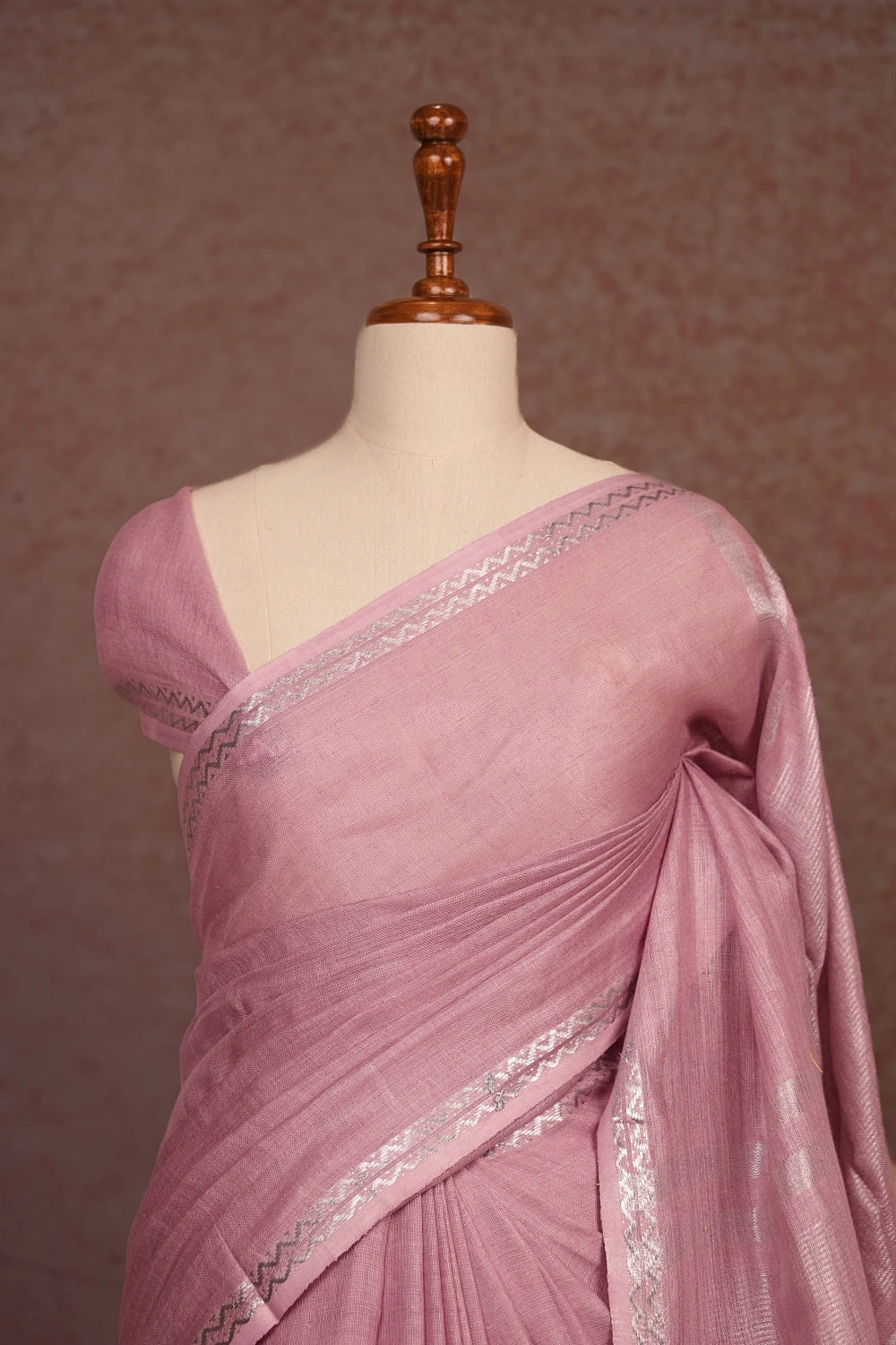 Light Lavender Semi Linen Saree