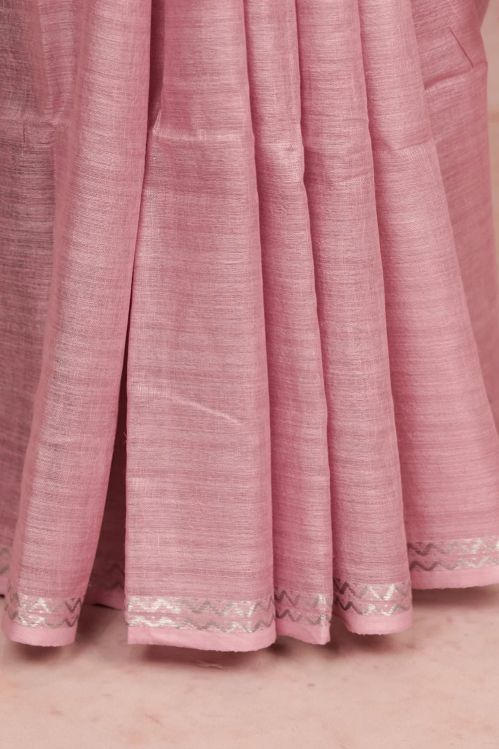 Light Lavender Semi Linen Saree