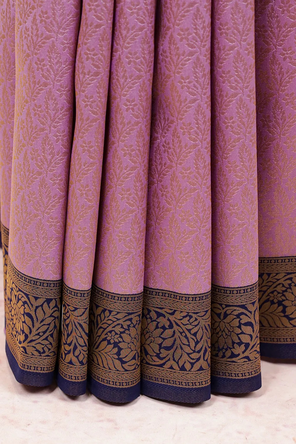 Light Lavender Semi Silk Saree - Seematti