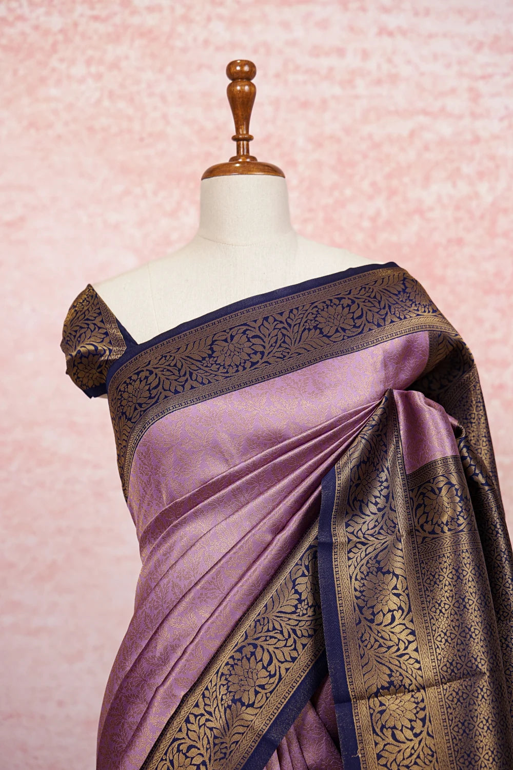 Light Lavender Semi Silk Saree - Seematti