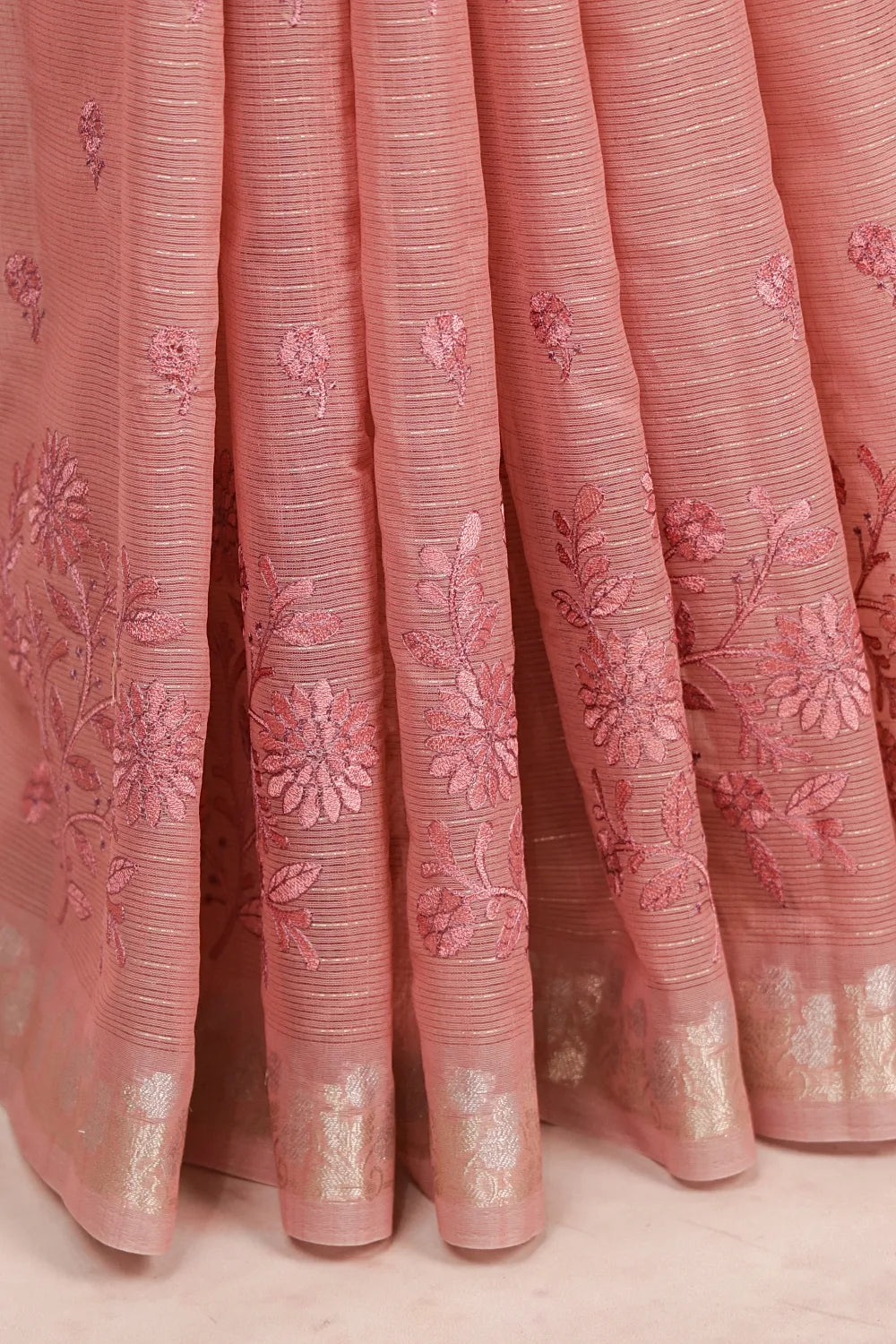 Light Onion Pink Net Kota Saree