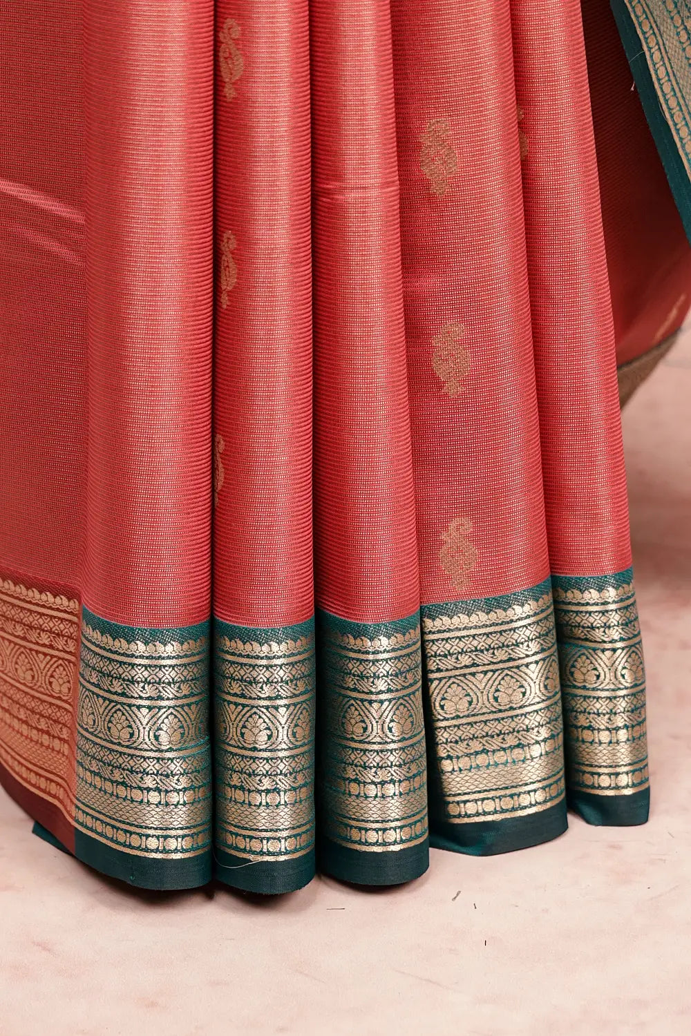Light Onion Pink Semi Kanchi Soft Silk Saree