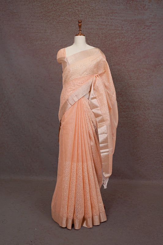 Light Orange Kota Saree - Seematti