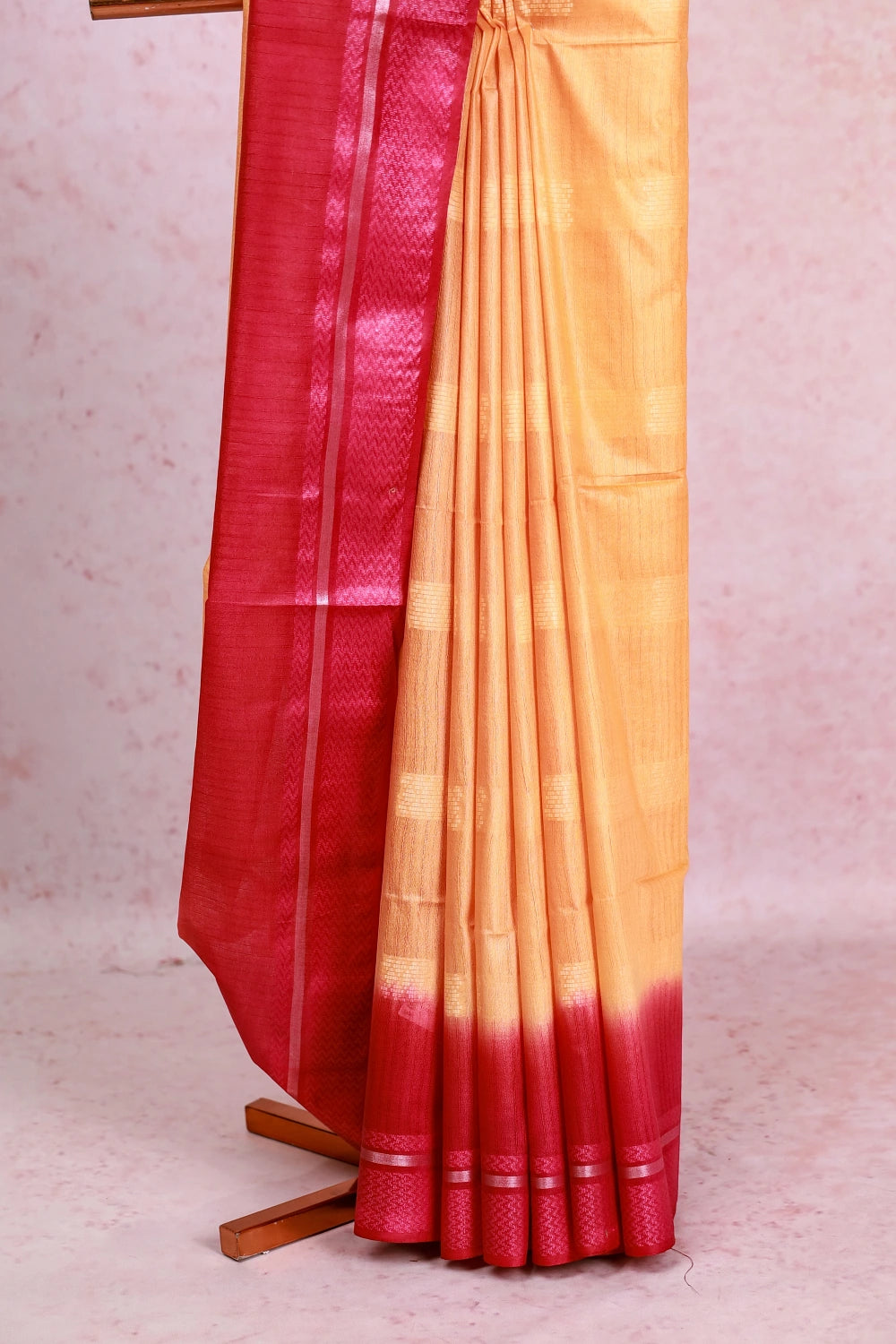Light Orange Semi Tussar Saree