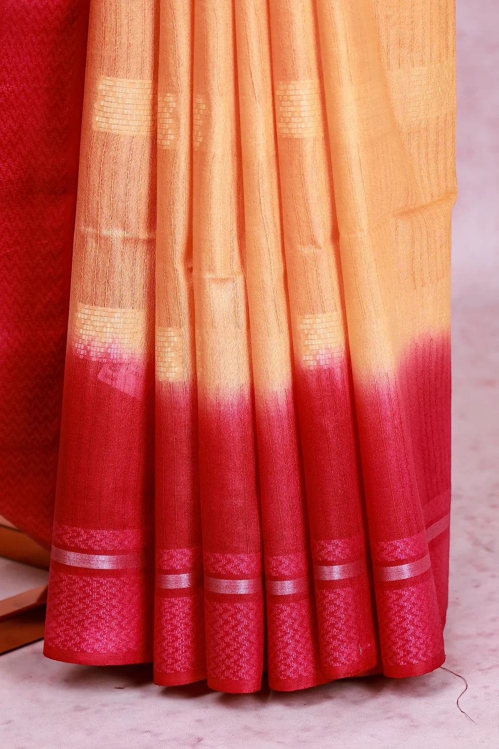Light Orange Semi Tussar Saree