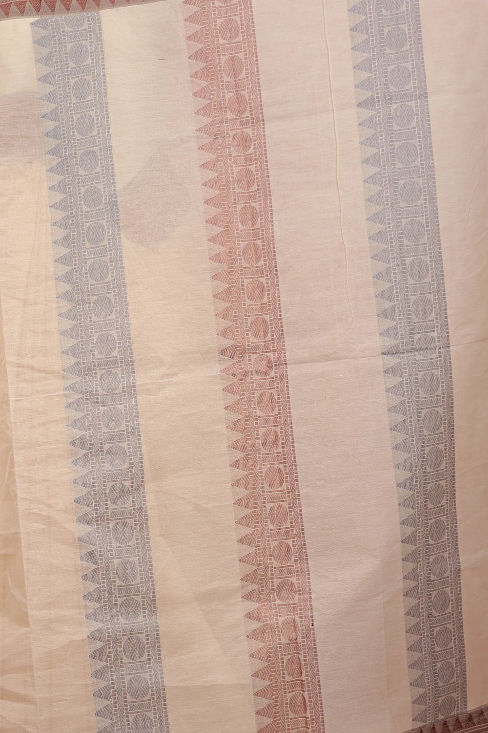 Light Peach Color Cotton Saree - Seematti