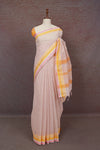 Light Peach Cotton Saree - Seematti