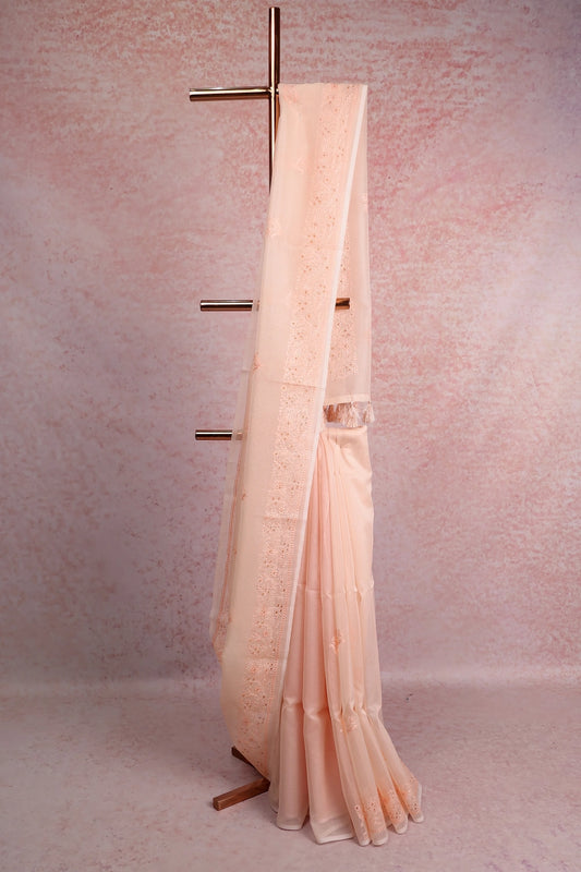 Light Peach Kota Saree