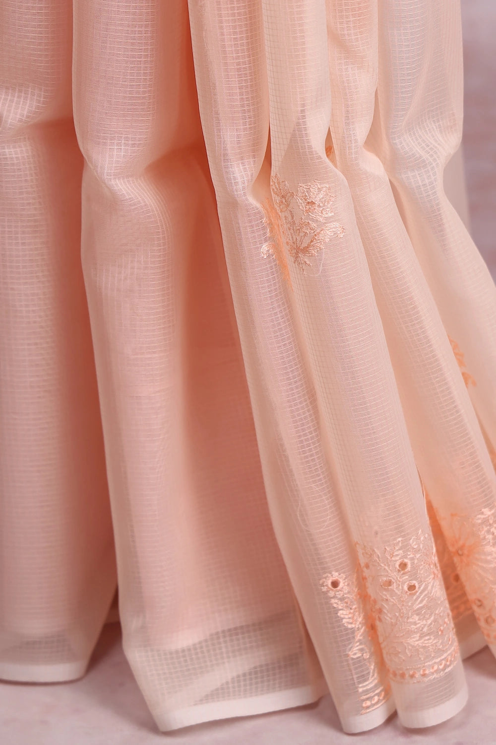 Light Peach Kota Saree