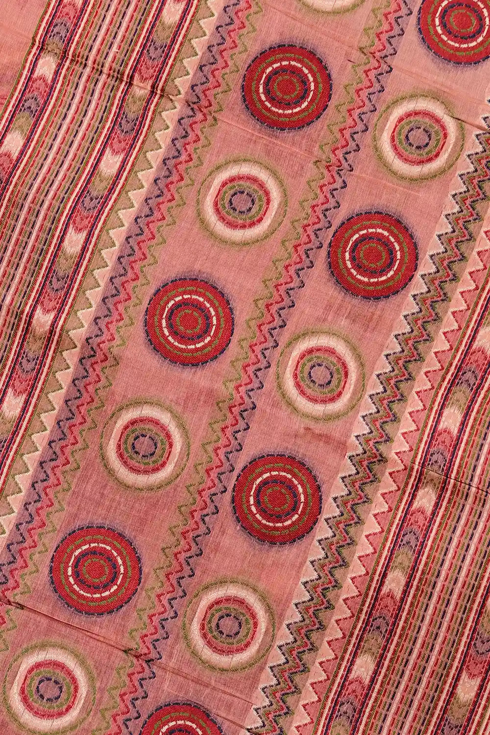 Light Peach Mul Cotton Saree