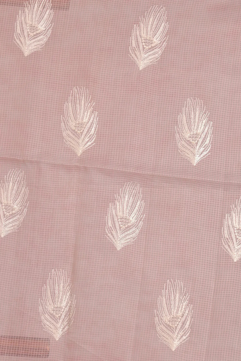 Light Peach Net Kota Saree