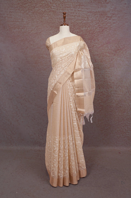 Light Peach Net Kota Saree - Seematti