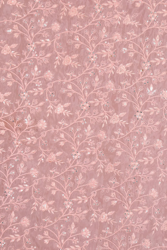 Light Peach Organza Saree