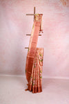 Light Peach Semi Tissue Saree