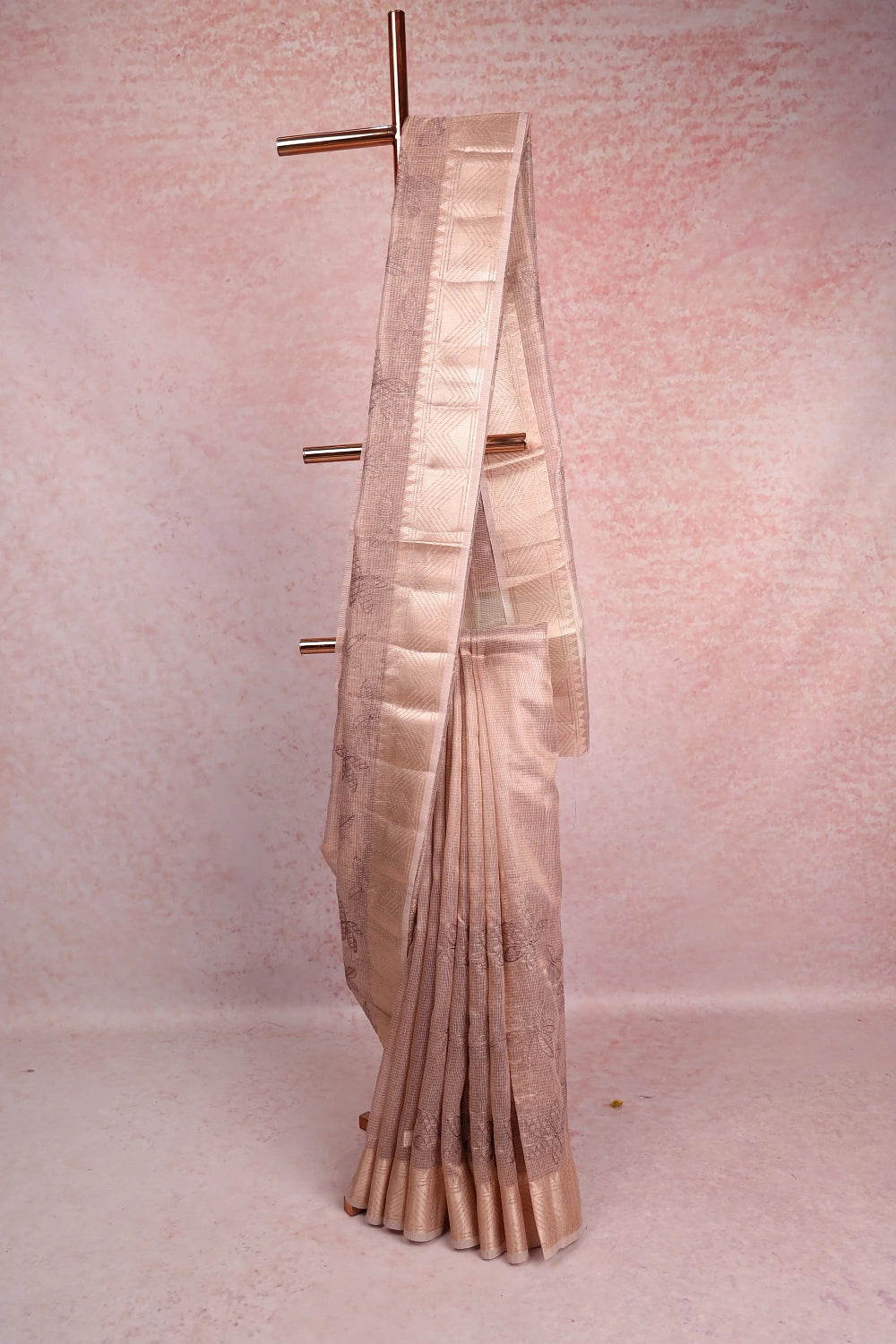Light Peach Tissue Kota Saree