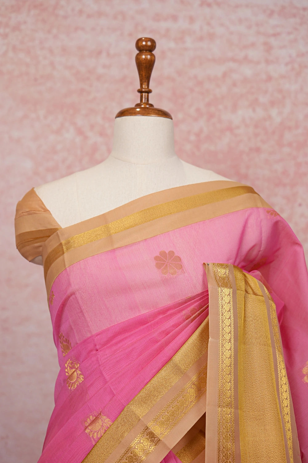 Light Pink Cotton Silk Saree - Seematti