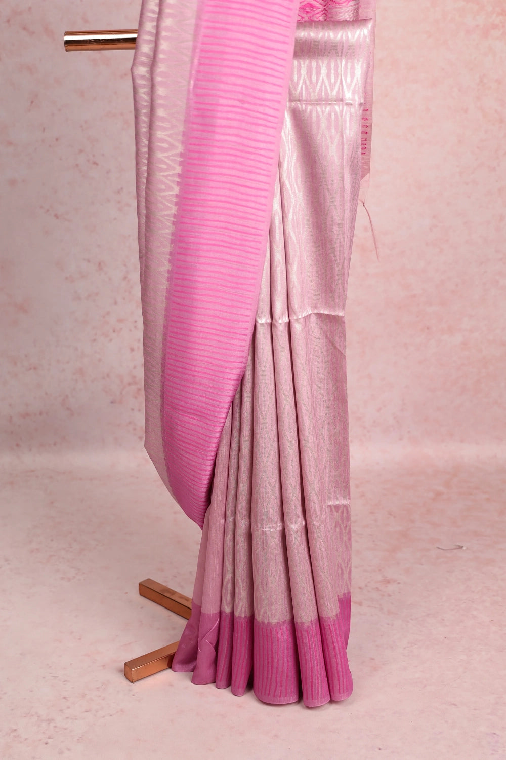 Light Pink Semi Jute Saree