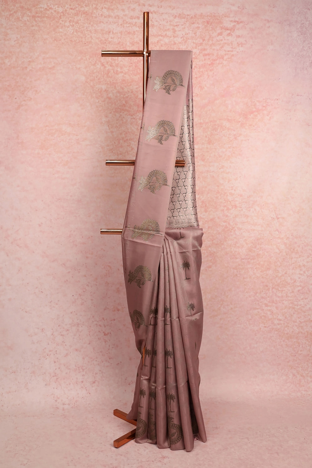 Light Pink Semi Silk Saree
