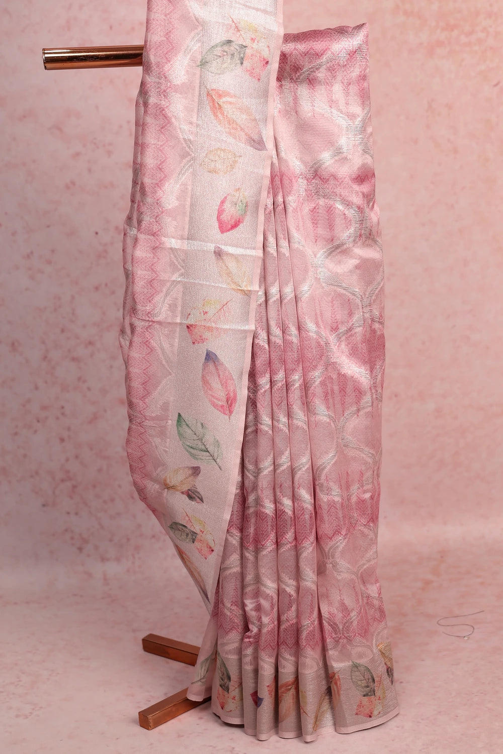 Light Pink Semi Tussar Saree
