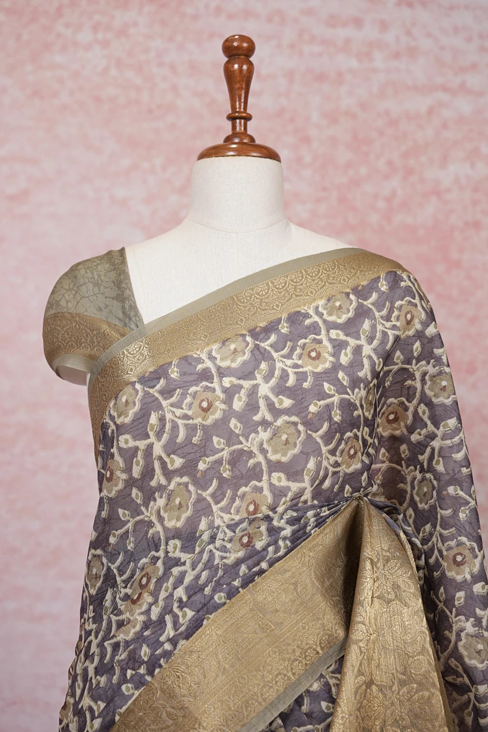Light Purple Linen Cotton Saree - Seematti