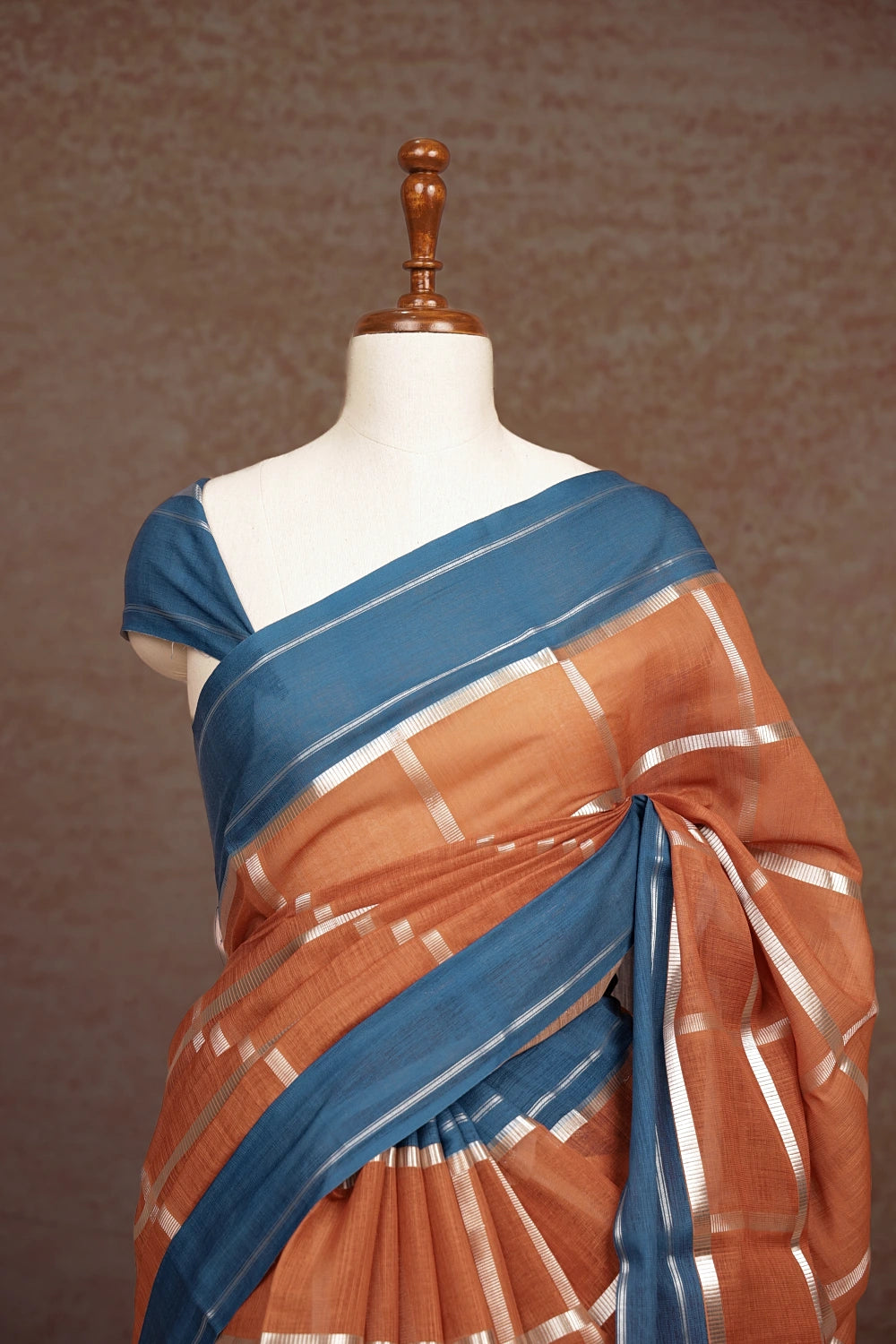 Light Rust Colour Semi Tussar Saree - Seematti
